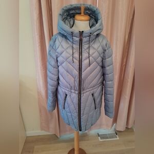 New Bernardo Womens Ecoplume Jacket Blue size XL